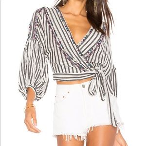 Free People Barcelona nights wrap blouse